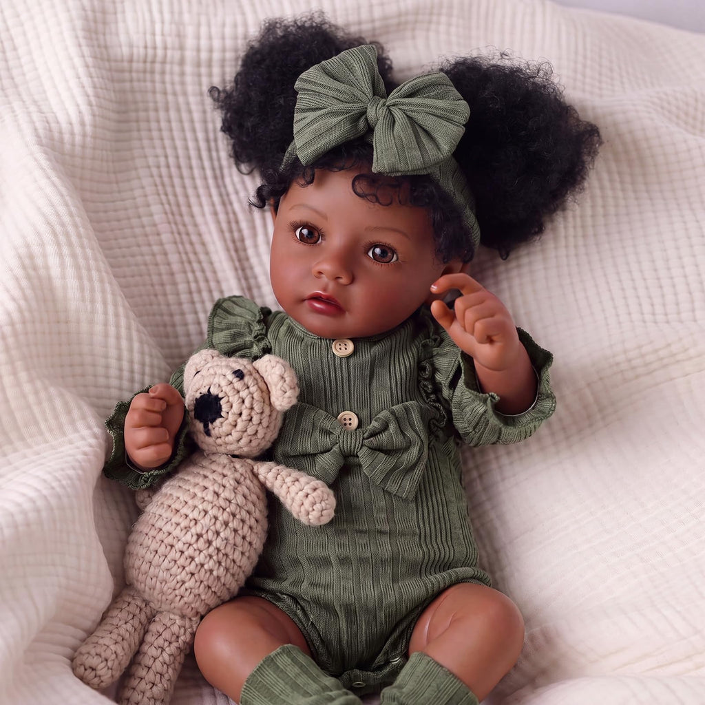 20 Inch Black Lifelike Baby Girl Doll R7831