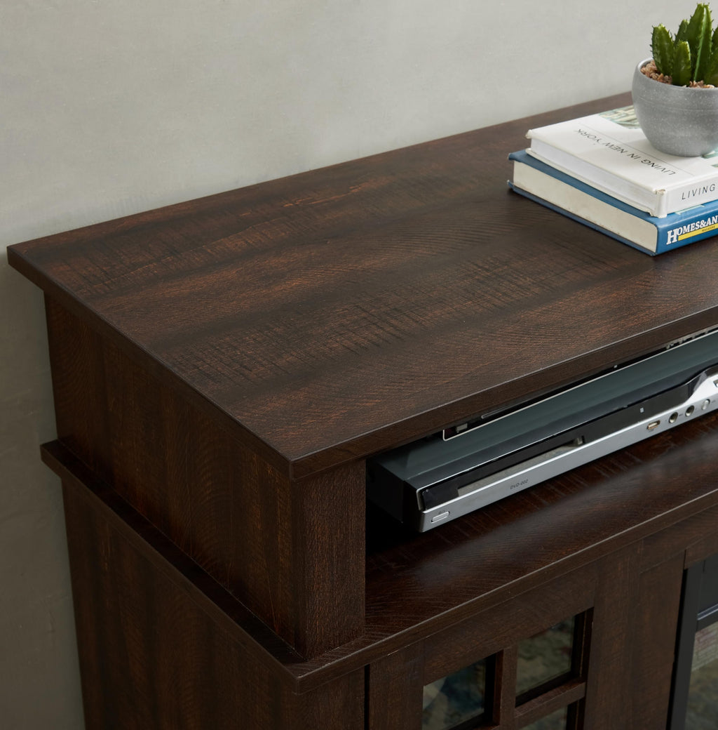 58-Inch Espresso Fireplace TV Stand H628408