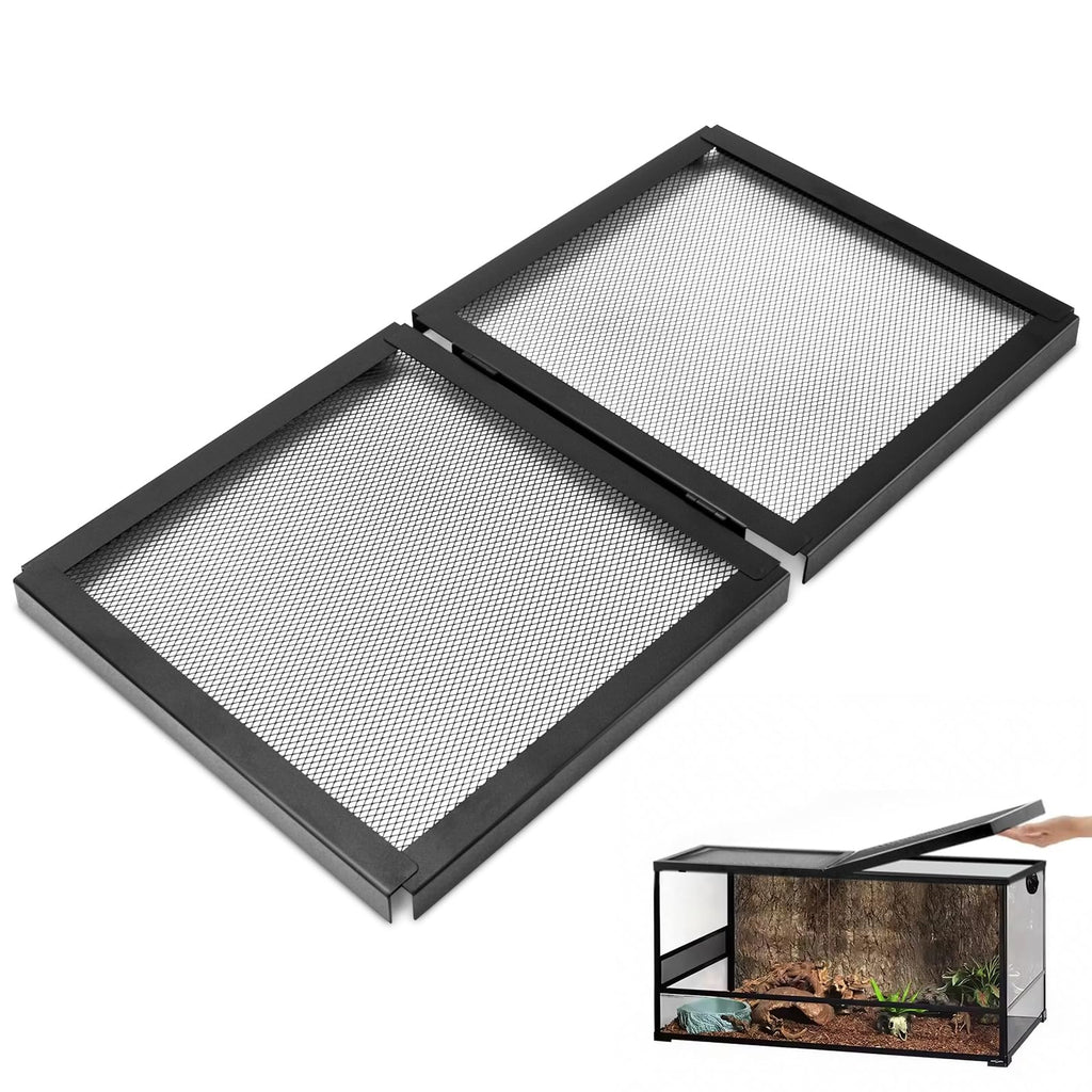 10 Gallon Tank Lid, Hinged Terrarium Screen Cover, 20.8" x 10.8" E839