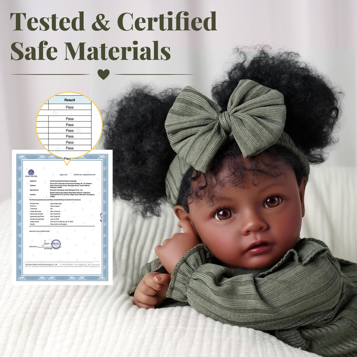 20 Inch Black Lifelike Baby Girl Doll R7831