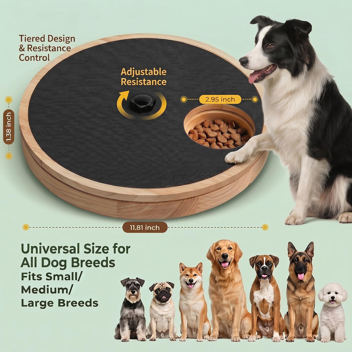 Rubberwood Adjustable Dog Nail Scratch Board with Treat Box J93644