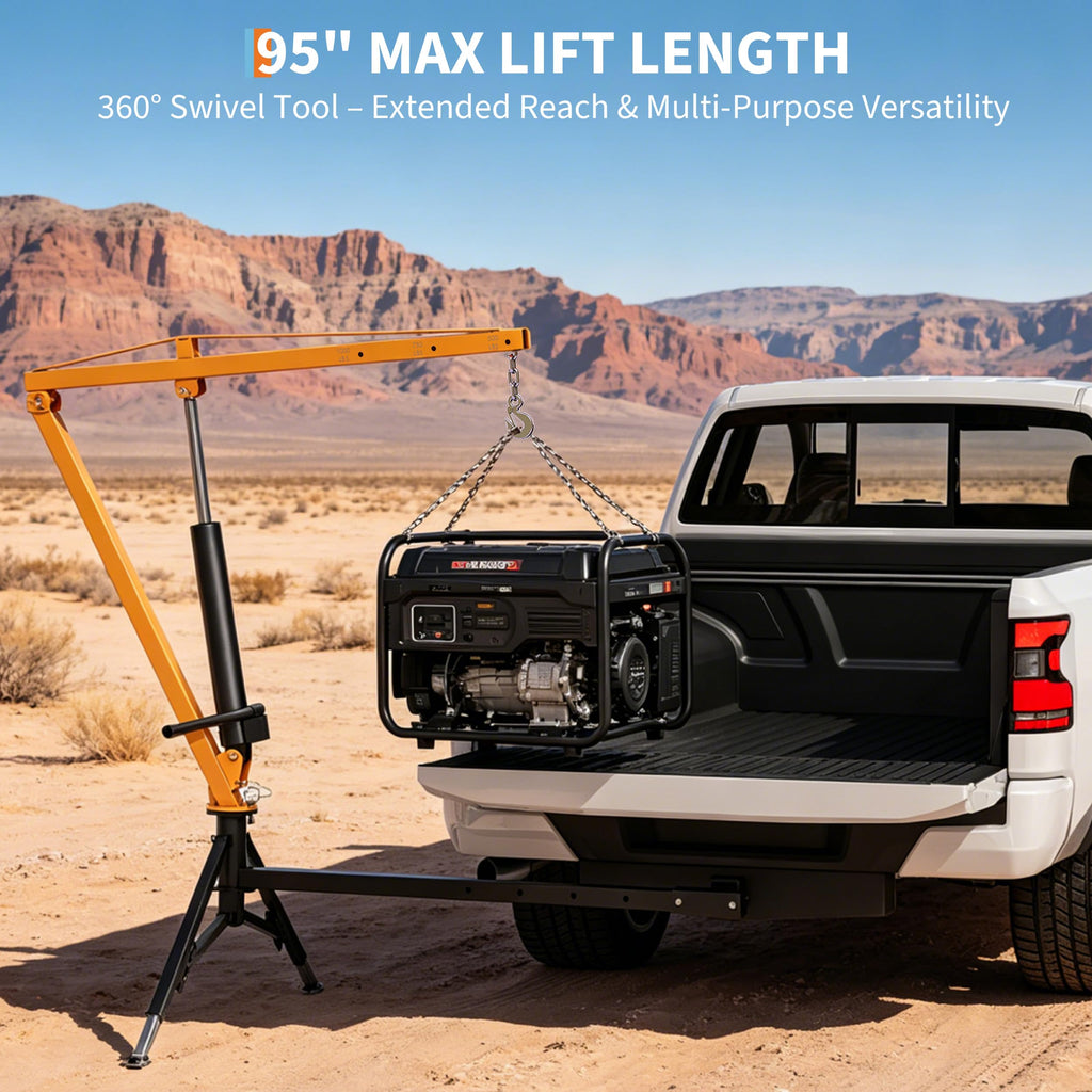 Heavy Duty Hydraulic Hitch Mounted Truck Crane with 360 Degree Swivel Boom A34463
