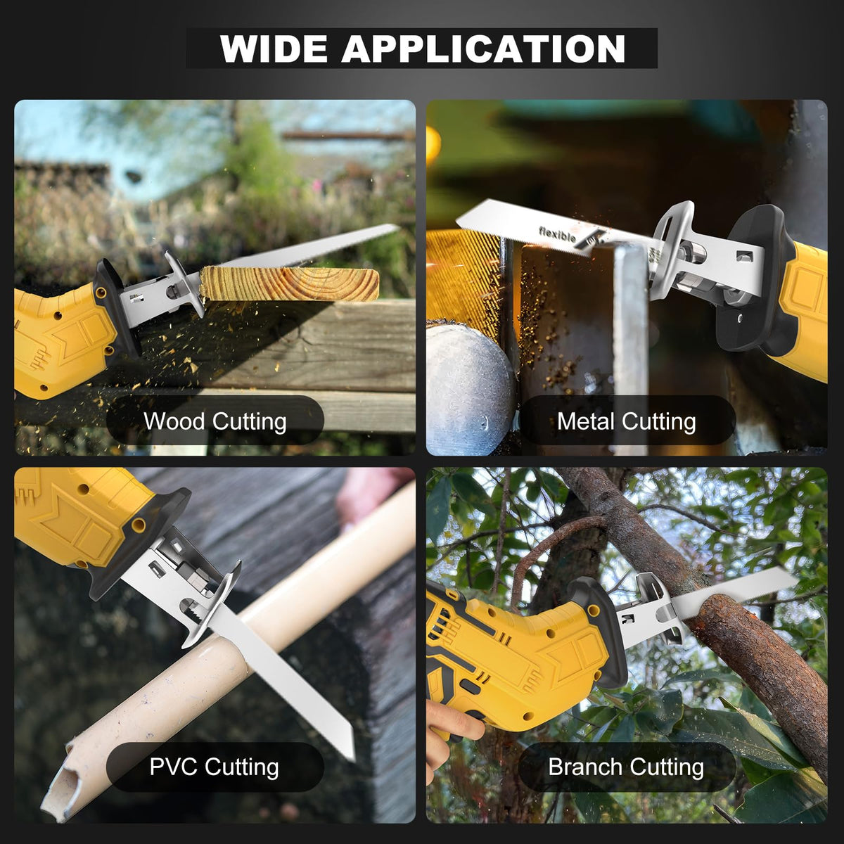 Cordless Reciprocating Saw 150W Variable Speed with 4 Saw Blades I10229
