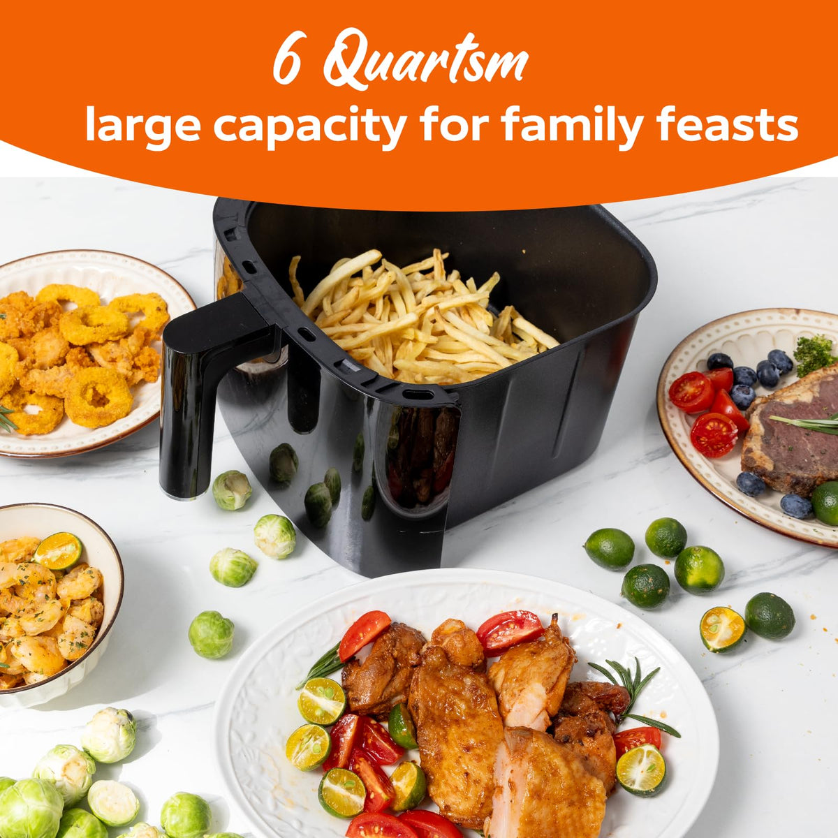6QT Nonstick Air Fryer with Visible Window C40657