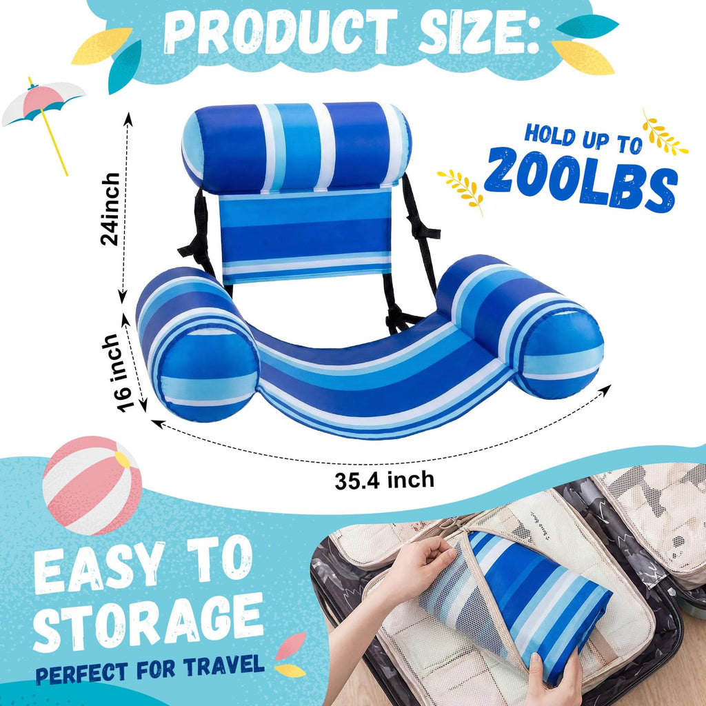 4 Packs Inflatable Pool Floats Chairs U58527