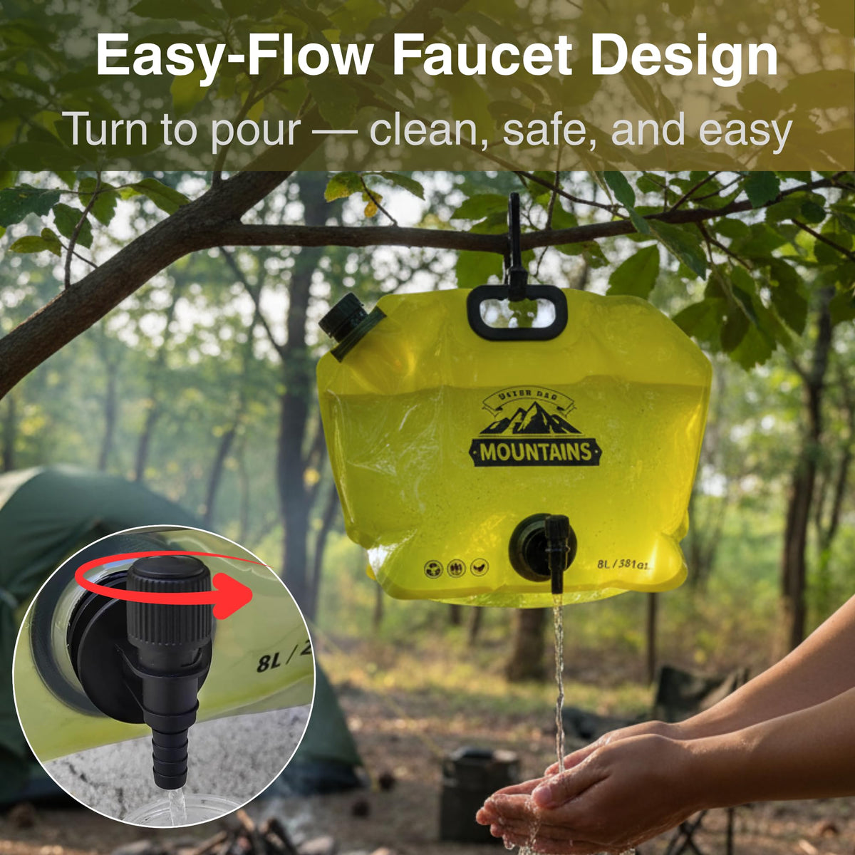 2 Gallon Collapsible Water Container with Spout N142