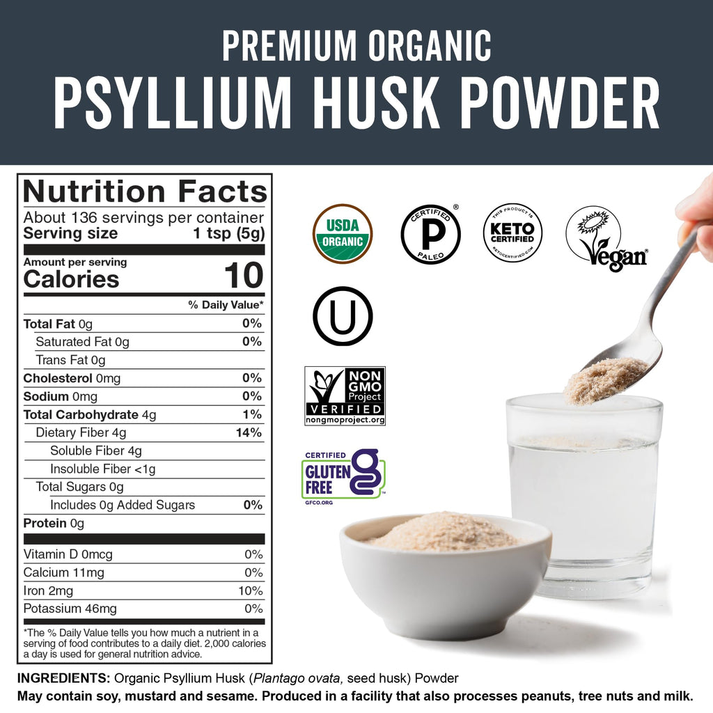 Organic Psyllium Husk Powder, 24 oz X196