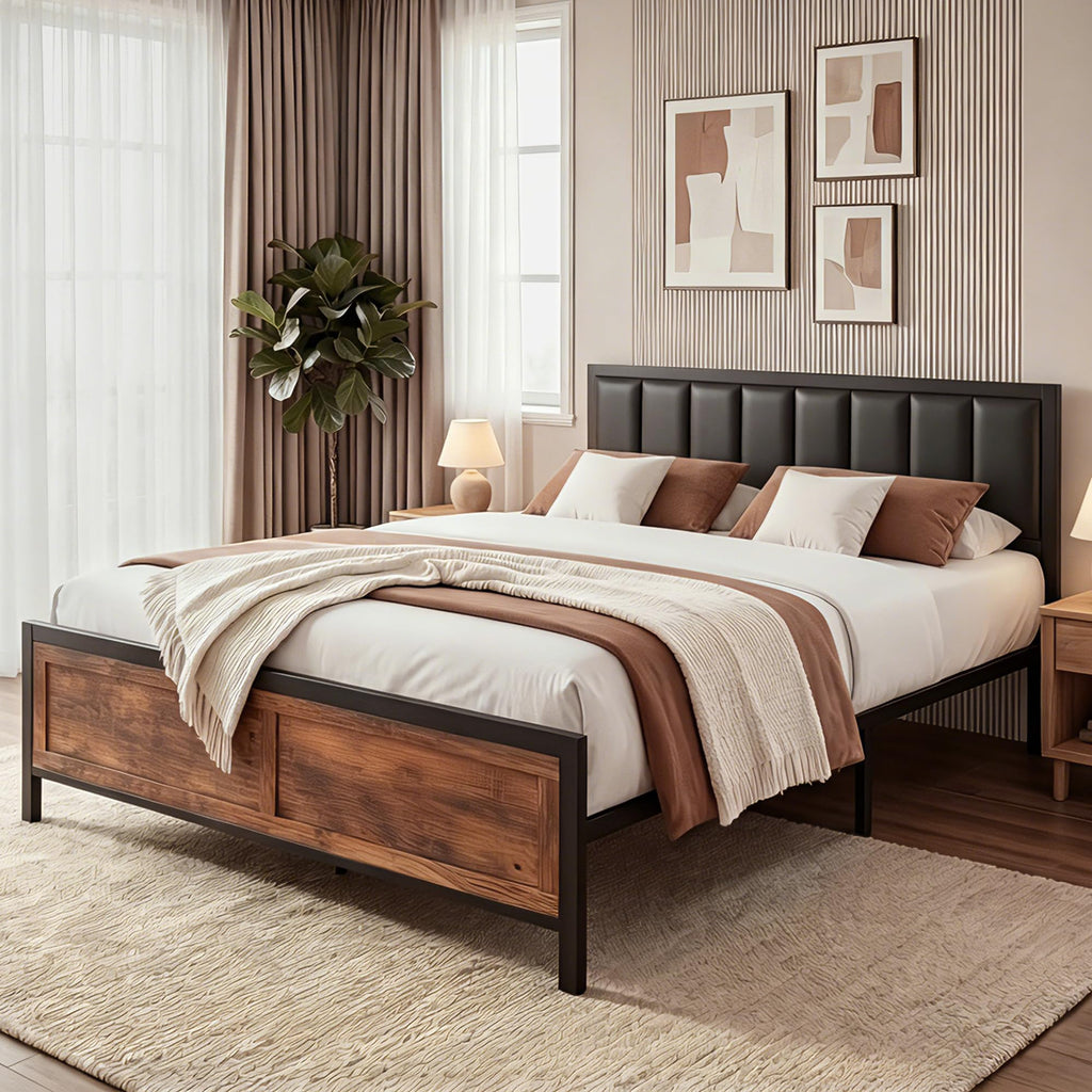 Full Size Metal Bed Frame with Headboard and Footboard R407