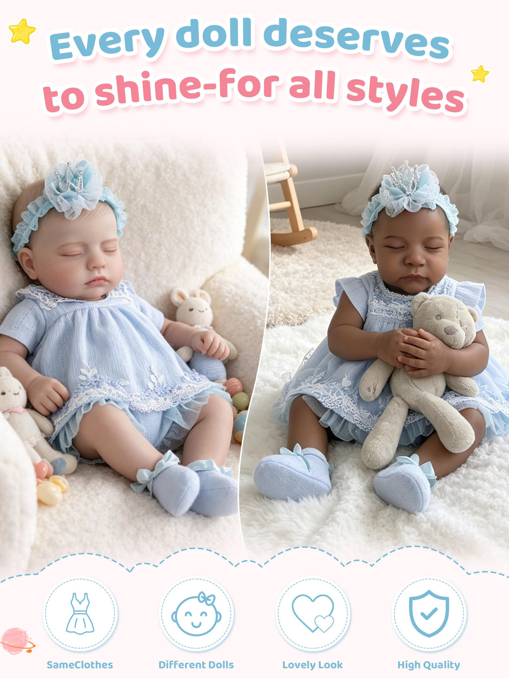 Blue Baby Doll Clothes 17-20 Inches R11977