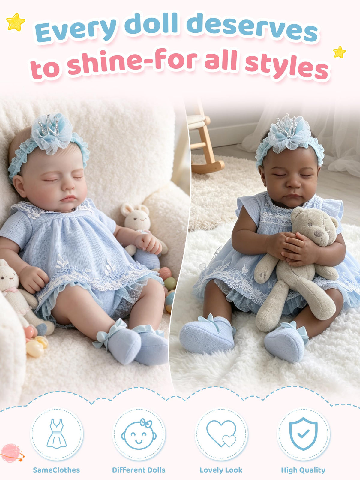 Blue Baby Doll Clothes 17-20 Inches R11977