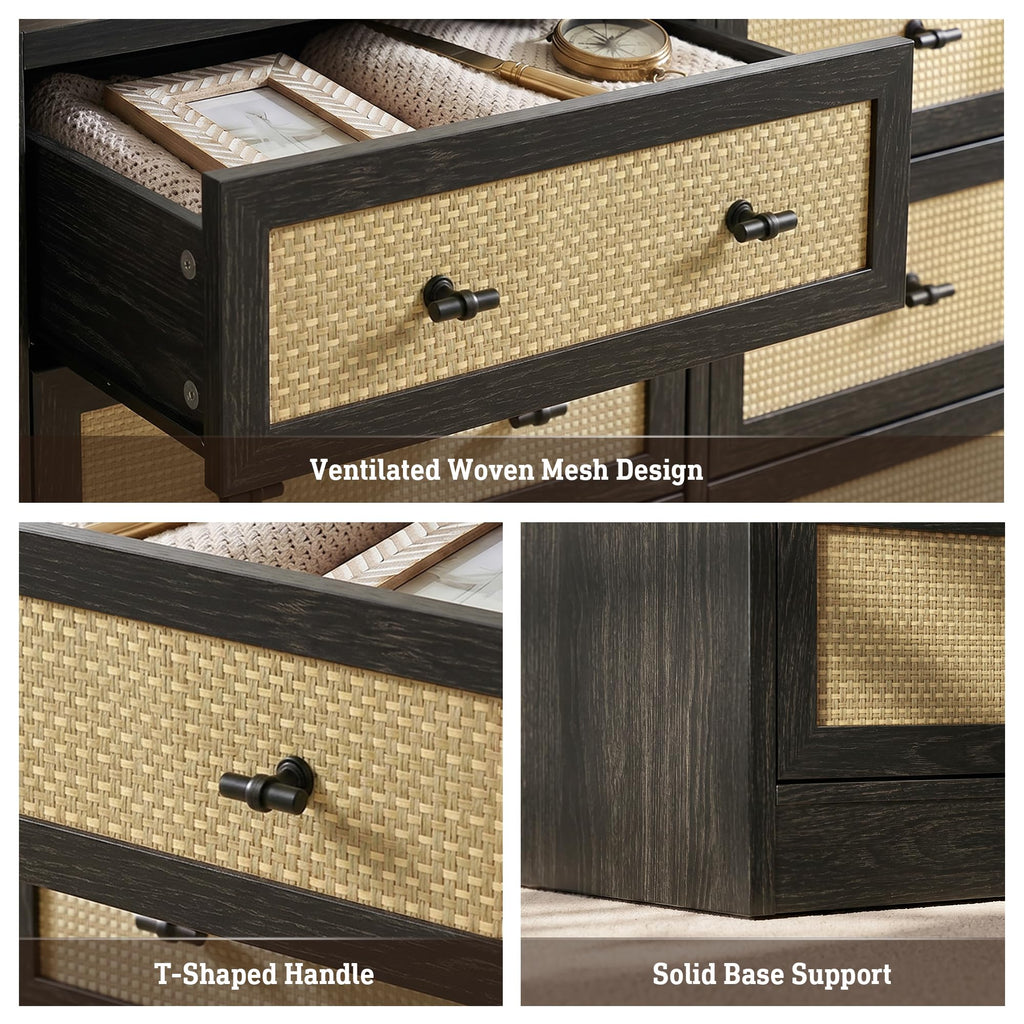 9 Drawer Rattan Dresser L97027