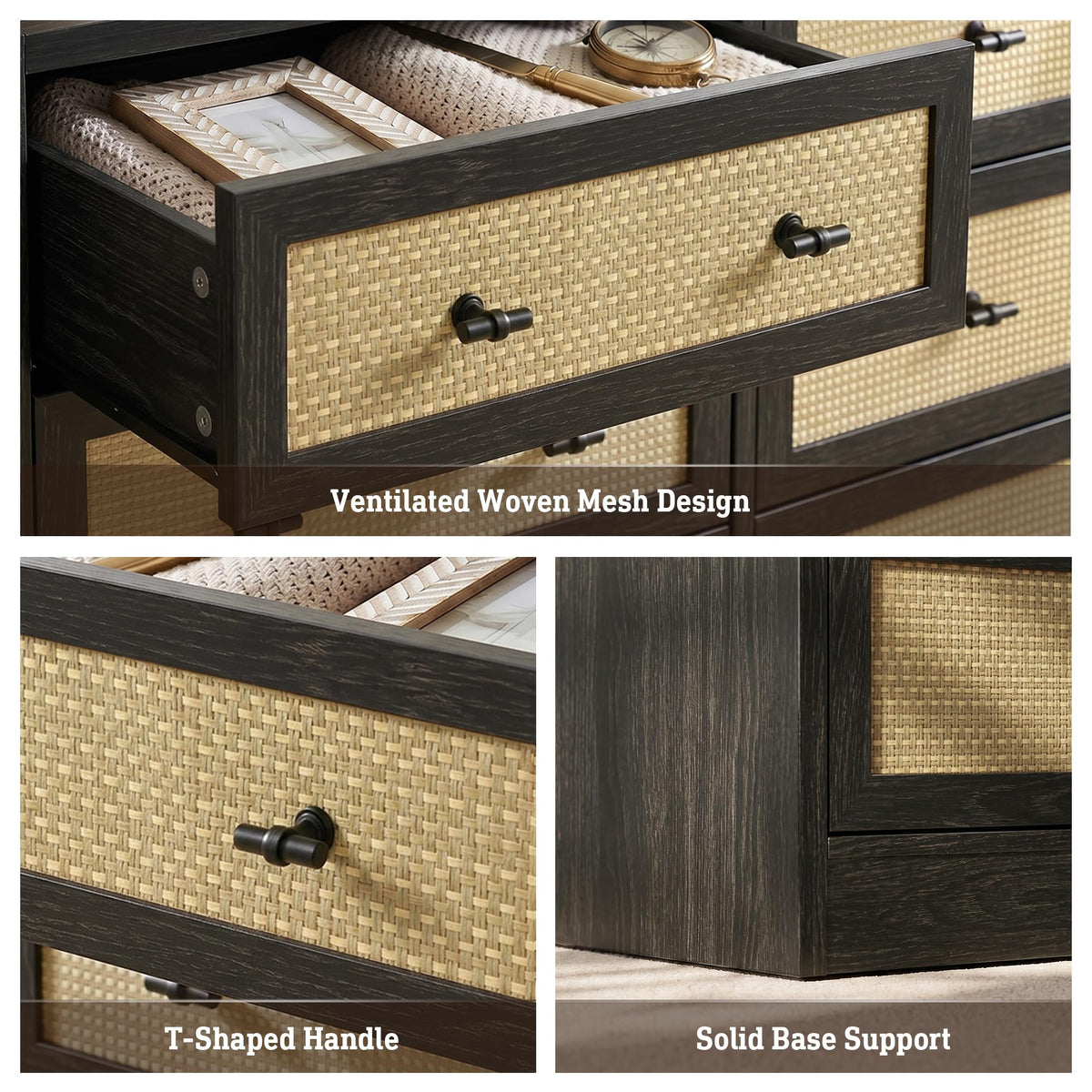 9 Drawer Rattan Dresser L97027