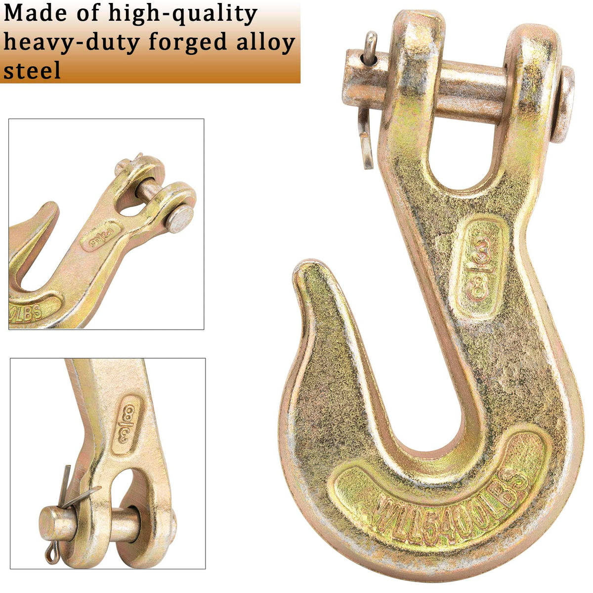 3/8" Grade 70 Clevis Grab Hook 10 Pack H49251