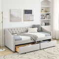 Beige Twin Size Upholstered Daybed with Drawers S344340