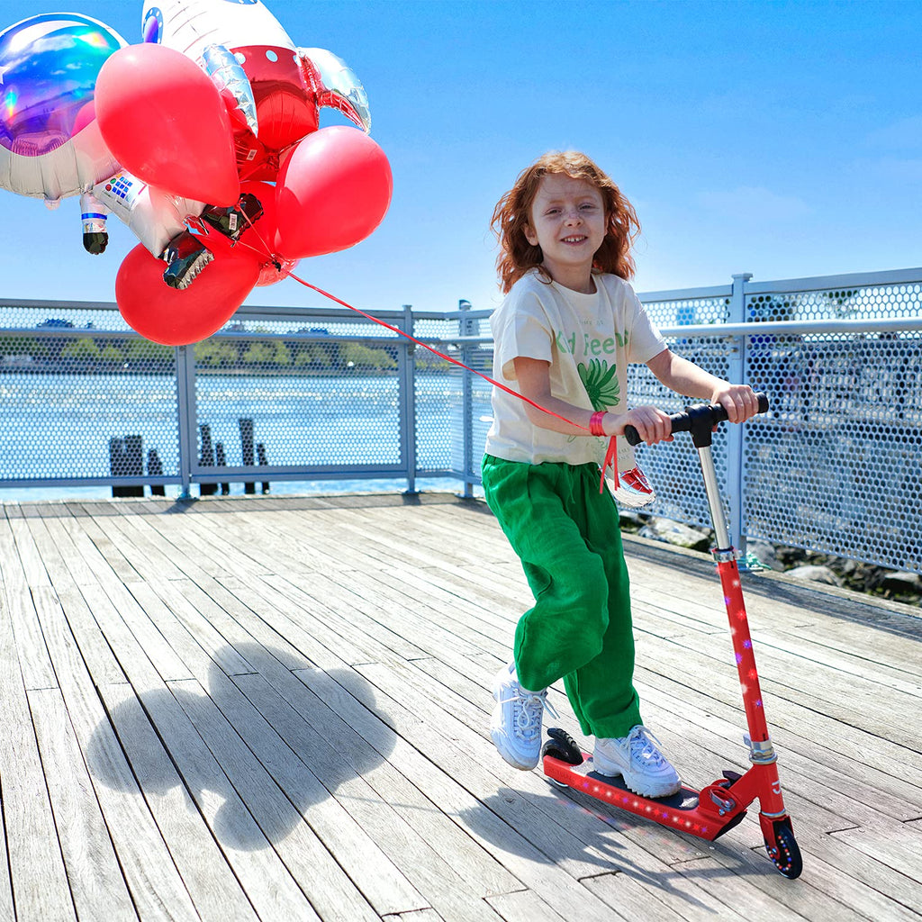 2-Wheel Light-Up Kick Scooter with Adjustable Handlebar and Rear Brake G2370