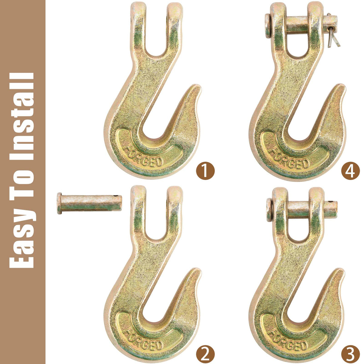 3/8" Grade 70 Clevis Grab Hook 10 Pack H49251