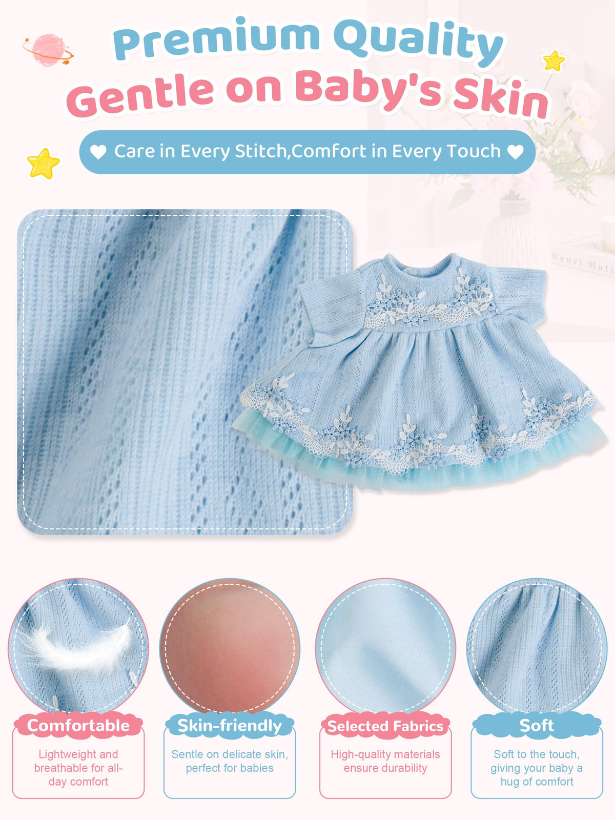 Blue Baby Doll Clothes 17-20 Inches R11977