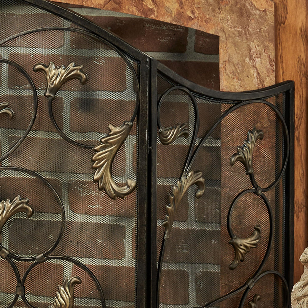 Black Decorative Metal Fireplace Screen N56094