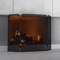 Iron 3-Panel Fireplace Screen Spark Guard H81141