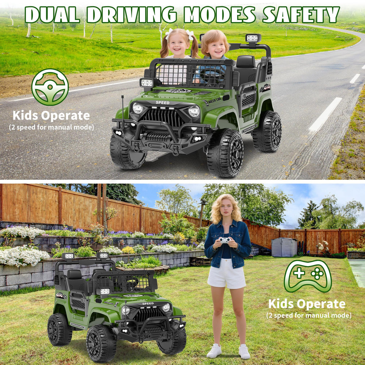 24V 4WD 2-Seater Kids Electric Car A8503
