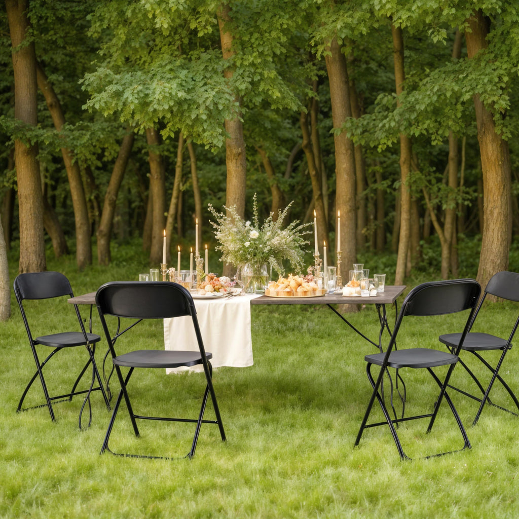 10 Pack Black Plastic Folding Chairs L194