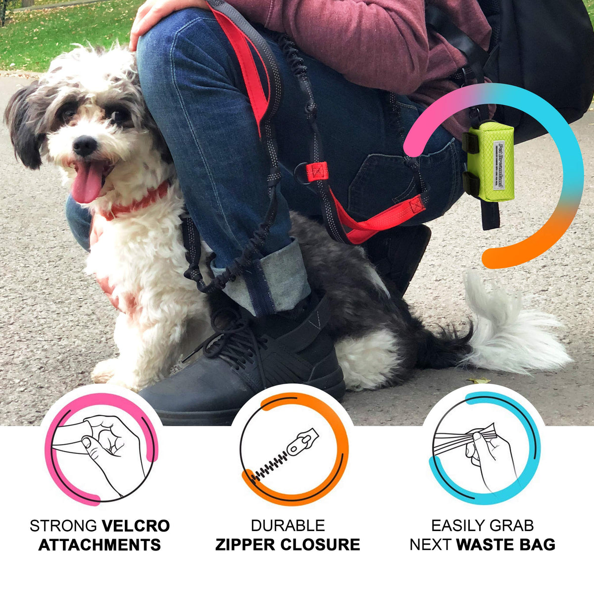 Hands Free Dog Leash for Large Dogs with Poop Bag Dispenser E6227