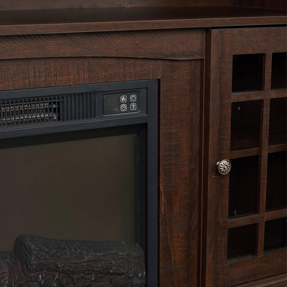 58-Inch Espresso Fireplace TV Stand H628408