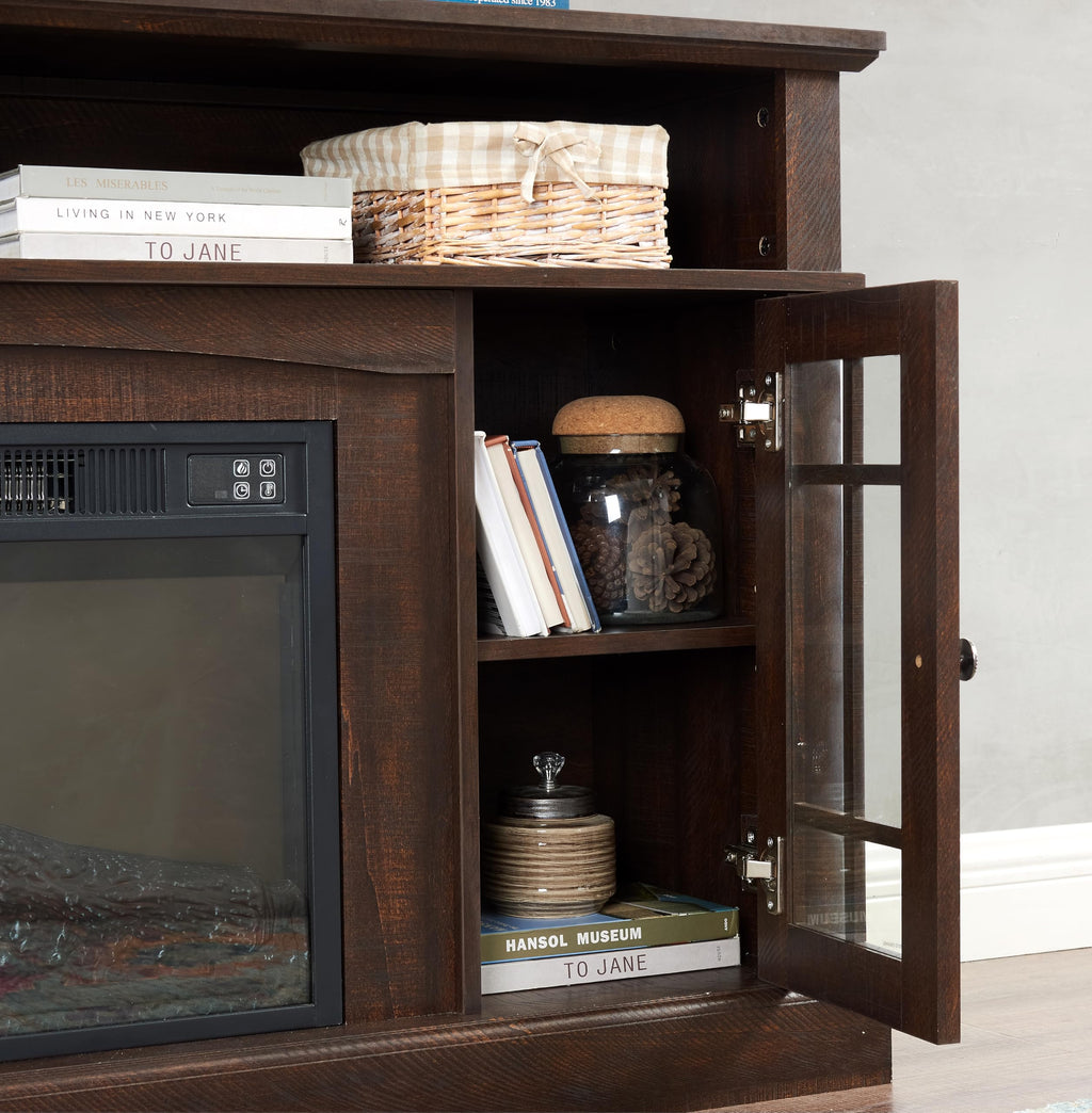 58-Inch Espresso Fireplace TV Stand H628408