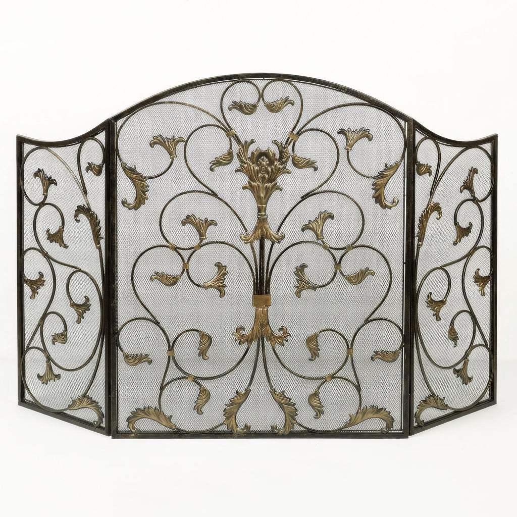 Black Decorative Metal Fireplace Screen N56094