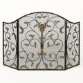 Black Decorative Metal Fireplace Screen N56094